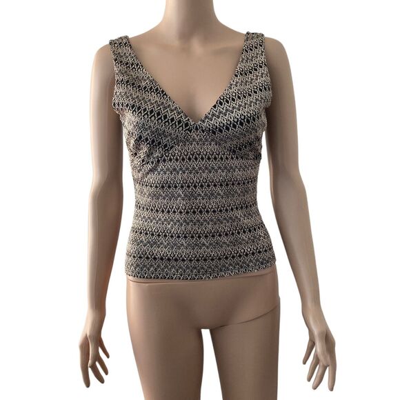 Rhapsodielle Tank Top Womens Small Bronze Black Textured Stretch - Picture 5 of 9